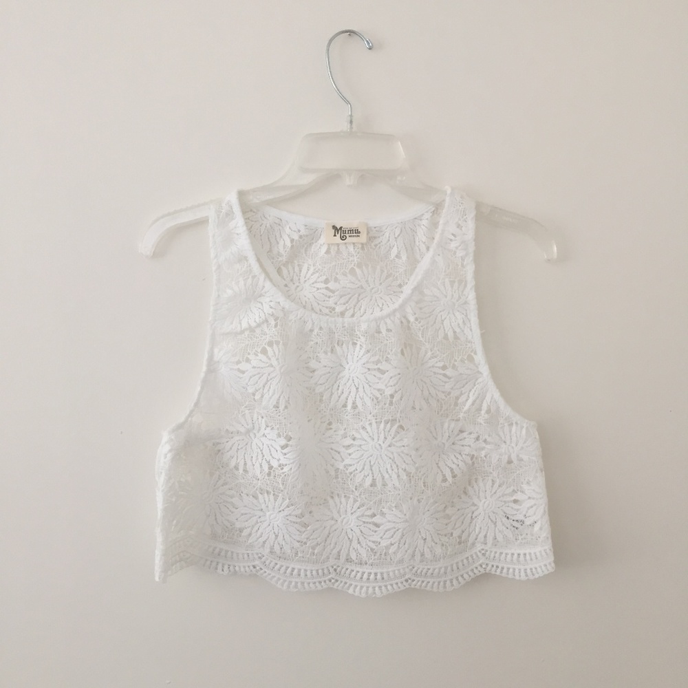 White Crochet Crop Tank - Show me your Mumu